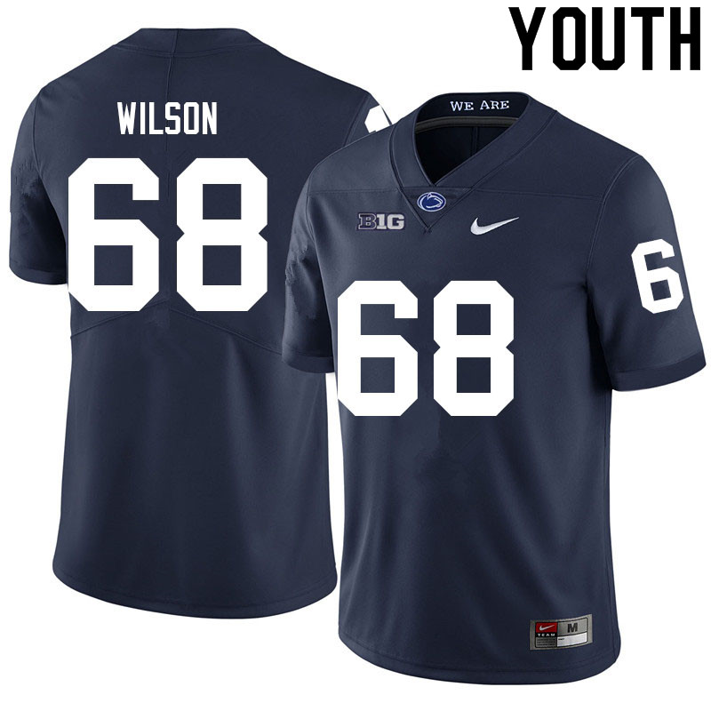 Youth #68 Eric Wilson Penn State Nittany Lions College Football Jerseys Sale-Navy - Click Image to Close